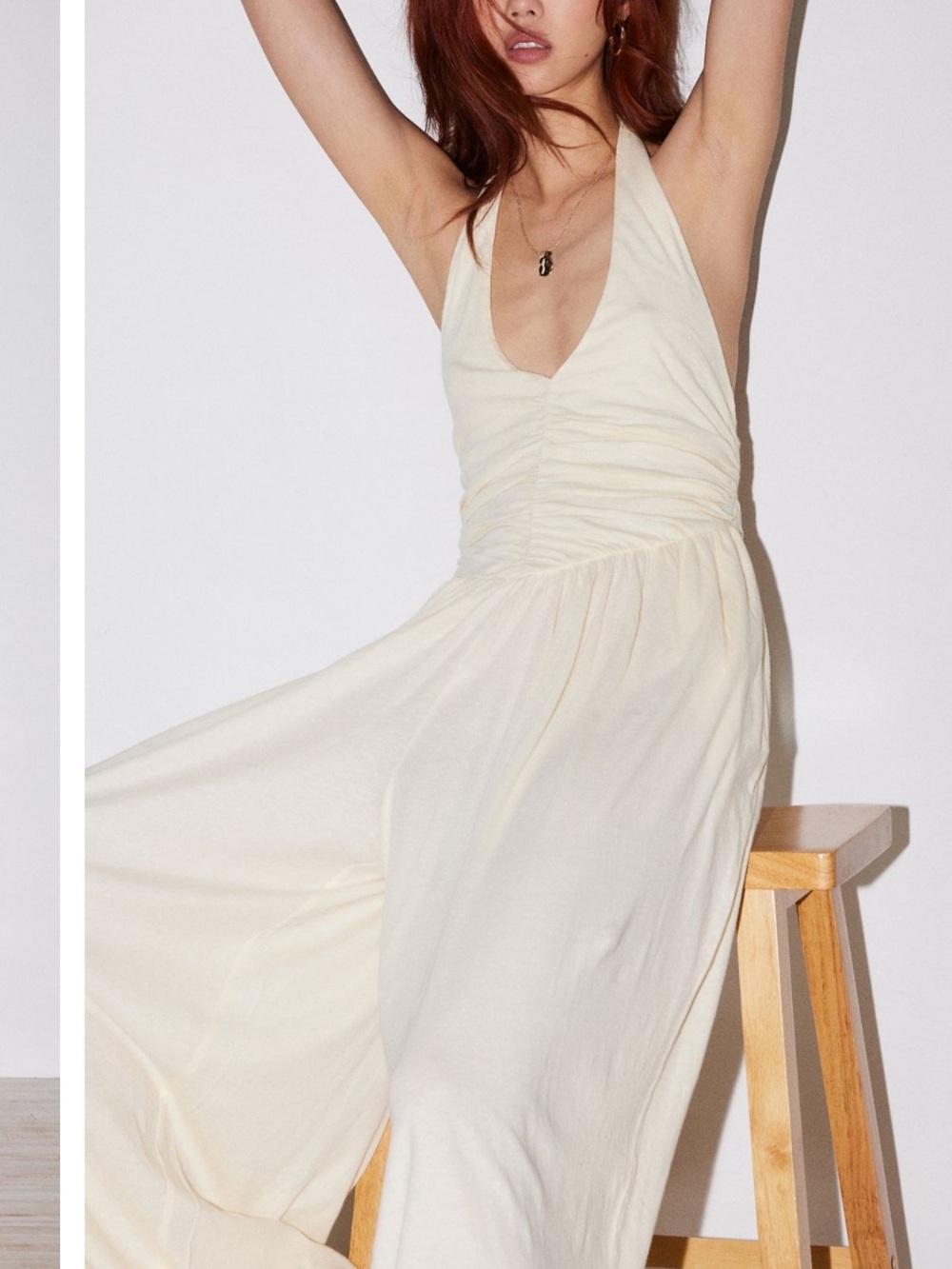 Cream Halter jumpsuit